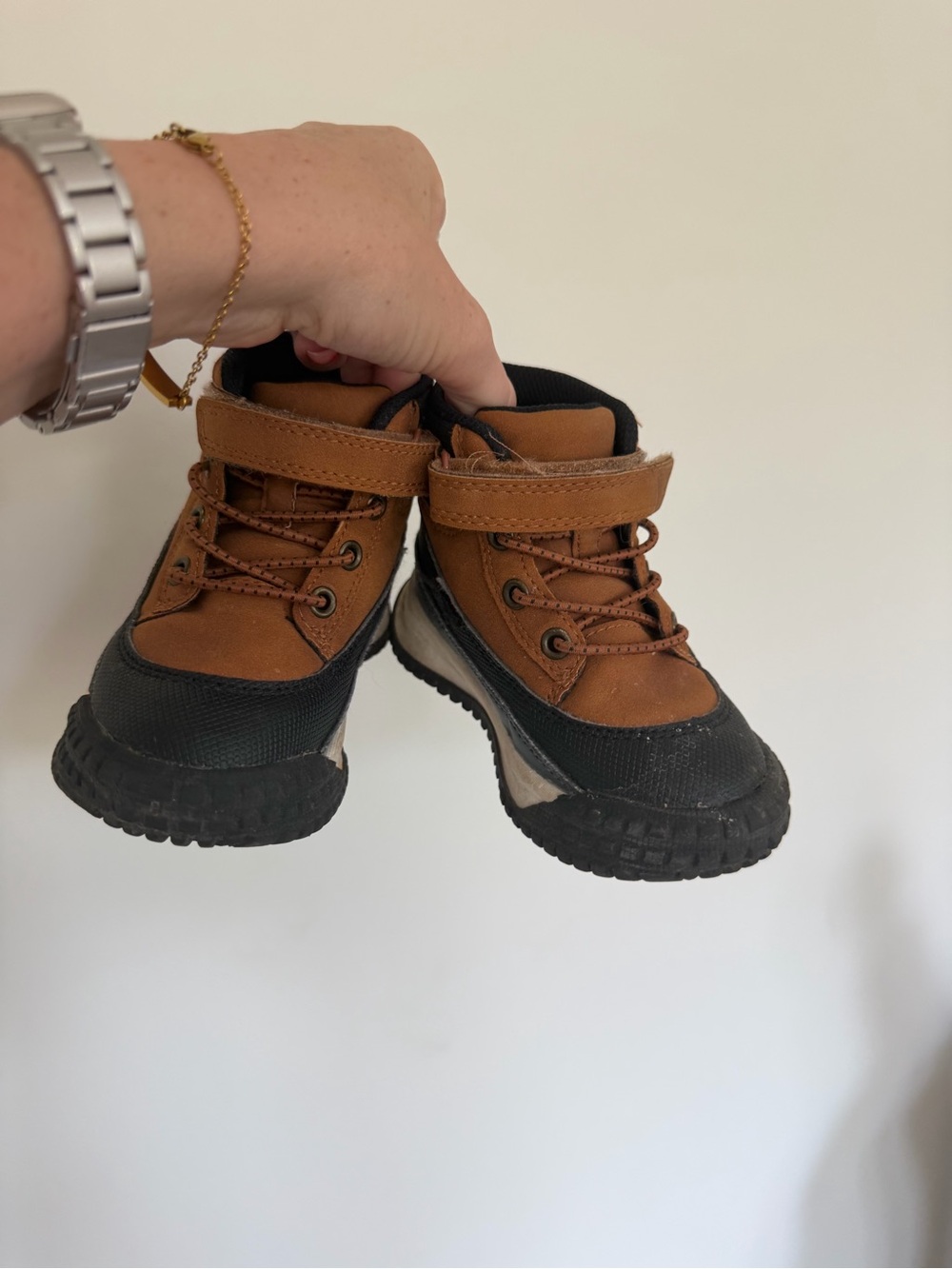 Joe Fresh Toddler Boys Winter Boots Brown Black Size 7 - Picture 2 of 4